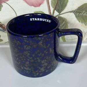 New Starbucks Blue Black Speckle Ceramic Mug